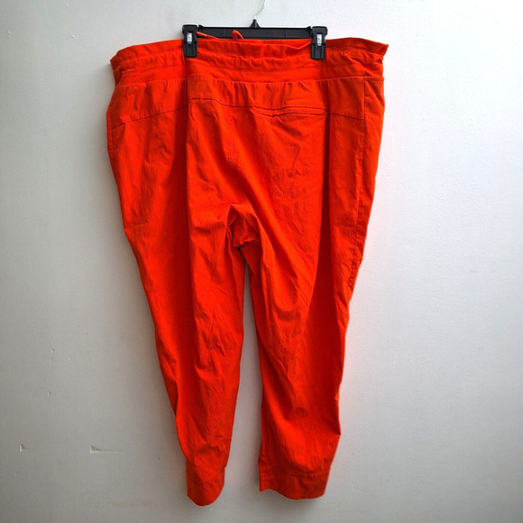 Athleta Trekkie North Jogger Womens 26 Orange Red Drawstring Zip Pockets Walking - Picture 2 of 8